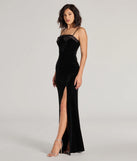 Whether it's the color or silhouette of the Gracie Velvet and Bow High Slit Mermaid Dress, this black bridesmaid dress is a gorgeous pick for a maid-of-honor or to create a bridal party look ready to celebrate!