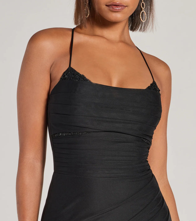 Floor length evening dress «20102» with slit | WONA