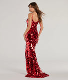 Make a statement in the Aurinda Sequin High Slit Formal Dress, a bold red prom dress designed to exude confidence, elegance, and a striking prom-night look.