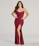 Turn heads at Prom 2025 in this wine prom dress, where statement-making details meet the iconic style of the Hadlee Sweetheart Halter Mermaid Mesh Formal Dress .