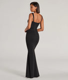 Celebrate in style with the Aspen Sweetheart Lace Crepe Mermaid Formal Dress, a black formal wedding guest dress featuring an elegant silhouette and luxe details, perfect for a black-tie celebration.