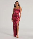 Turn heads at Prom 2025 in this wine prom dress, where statement-making details meet the iconic style of the Amelia Formal Satin Embroidered Dress .