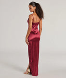 The elegant Amelia Formal Satin Embroidered Dress is a wine satin bridesmaid dress crafted with luxe fabric, ideal for modern weddings and traditional bridal parties.