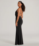 Celebrate in style with the Katherine Halter Open Back Mermaid Formal Dress, a black formal wedding guest dress featuring an elegant silhouette and luxe details, perfect for a black-tie celebration.
