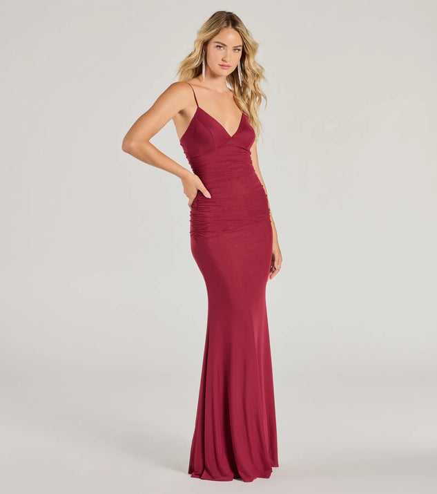 Kay Sleeveless V-Neck Mermaid Mesh Formal Dress | Windsor