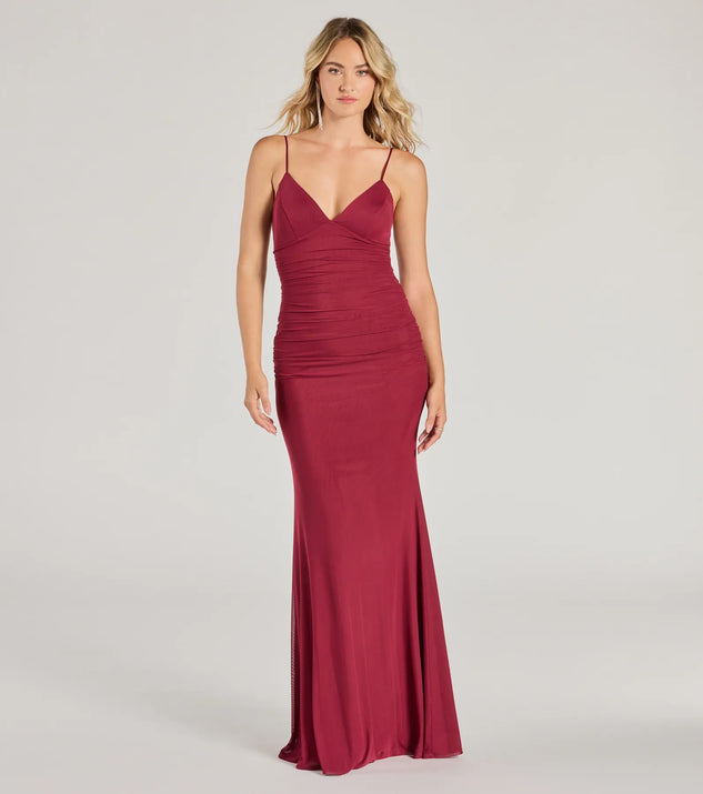Kay Sleeveless V-Neck Mermaid Mesh Formal Dress | Windsor