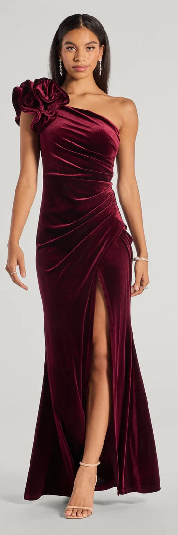 Freida Velvet Ruffled One-Shoulder Formal Dress | Windsor Freida Velvet Ruffled One-Shoulder Formal Dress | Windsor