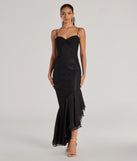 Make the big day unforgettable with the Brinley Lace Chiffon Asymmetric Mermaid Dress, a gorgeous black bridesmaid dress that balances elegance and affordability.