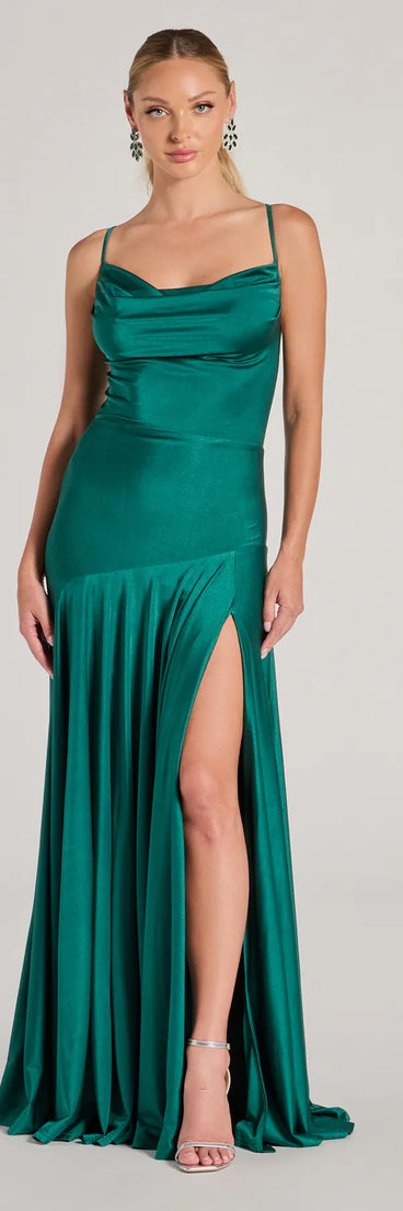 Turn heads at Prom 2025 in this hunter green prom dress, where statement-making details meet the iconic style of the Alaia Cross-Back Pleated A-Line Formal Dress .