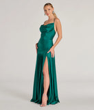 Whether it's the color or silhouette of the Alaia Cross-Back Pleated A-Line Formal Dress, this hunter bridesmaid dress is a gorgeous pick for a maid-of-honor or to create a bridal party look ready to celebrate!