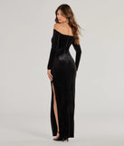 Revamp your 2025 wardrobe with this chic addition, the Rosalyn Velvet Off-The Shoulder Long Sleeve Formal Dress in black, perfect for elevating your style in the new year.