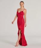 Revamp your 2025 wardrobe with this chic addition, the Eva Lace-Up High-Low Ruffle Mermaid Formal Dress in red, perfect for elevating your style in the new year.