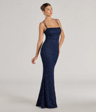 Whether it's the color or silhouette of the Esme Glitter Lace Strappy Back Mermaid Dress, this navy bridesmaid dress is a gorgeous pick for a maid-of-honor or to create a bridal party look ready to celebrate!