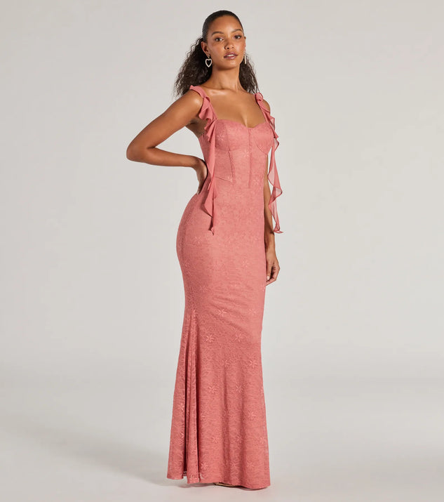 Alanna Ruffled Lace Corset Mermaid Dress | Windsor