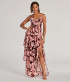 Turn heads at Prom 2025 in this brown prom dress, where statement-making details meet the iconic style of the Beyond Precious V-Neck Ruffle Babydoll Dress .