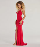 Whether it's the color or silhouette of the Ellora Lace Up Mermaid Glitter Formal Dress, this red bridesmaid dress is a gorgeous pick for a maid-of-honor or to create a bridal party look ready to celebrate!