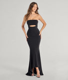 Turn heads at Prom 2025 in this black prom dress, where statement-making details meet the iconic style of the Marley Lace-Up Mermaid Crepe Formal Dress .