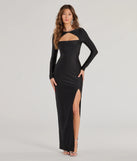 Turn heads at Prom 2025 in this black prom dress, where statement-making details meet the iconic style of the Veda Cutout Long Sleeve Formal Dress .