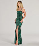 Own every entrance in the Marisol Lace-Up Column Sequin Satin Formal Dress, a hunter green party dress perfect for milestone birthdays and grad parties, or dancing through summer nights and unforgettable bachelorette celebrations.