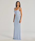 Step into Prom 2025 in a light blue prom dress, where unique Windsor accents and the standout Kimia Long Beaded Lace-Up Slim Dress style come together.