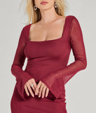 Step into Prom 2025 in a burgundy prom dress, where unique Windsor accents and the standout Becka Formal Mesh High Slit Long Dress style come together.