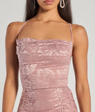 Make a bold statement in the Kehlani Formal Floral Lace Slit Mermaid Dress in mauve, the perfect spring dress for weddings, cocktail hours, nights out, and/or seasonal celebrations.