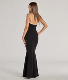 Celebrate in style with the Irie Contrast Trim Long Crepe Mermaid Dress, a black formal wedding guest dress featuring an elegant silhouette and luxe details, perfect for a black-tie celebration.