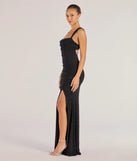 Whether it's the color or silhouette of the Drew Open Back Glitter Mermaid Dress, this black bridesmaid dress is a gorgeous pick for a maid-of-honor or to create a bridal party look ready to celebrate!