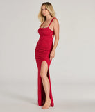 Revamp your 2025 wardrobe with this chic addition, the Drew Open Back Glitter Mermaid Dress in red, perfect for elevating your style in the new year.