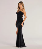 Step into Prom 2025 in a black prom dress, where unique Windsor accents and the standout Giorgina Velvet Glitter Corset Mermaid Dress style come together.