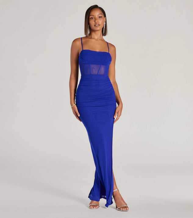 Rose Formal Mesh Corset Column Dress | Windsor Rose Formal Mesh Corset Column Dress | Windsor
