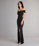Giada Glitter Knit Off-the-Shoulder Column Dress