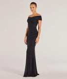 Step into Prom 2025 in a black prom dress, where unique Windsor accents and the standout Giada Glitter Knit Off-the-Shoulder Bodycon Dress style come together.