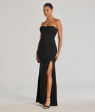 Step into Prom 2025 in a black prom dress, where unique Windsor accents and the standout Aliana Strapless Corset Mermaid Dress style come together.