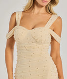 Revamp your 2025 wardrobe with this chic addition, the Fay Off The Shoulder Faux Pearl Mermaid Dress in ivory, perfect for elevating your style in the new year.