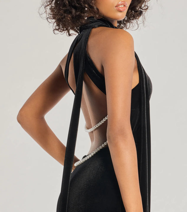 maison celon v silhouette dress (black) maison celon v silhouette