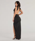 Revamp your 2025 wardrobe with this chic addition, the Liesel High Slit Open Back Long Dress in black, perfect for elevating your style in the new year.