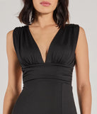 Make a bold statement in the Liesel High Slit Open Back Column Dress in black, the perfect spring dress for weddings, cocktail hours, nights out, and/or seasonal celebrations.