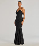 Step into Prom 2025 in a black prom dress, where unique Windsor accents and the standout Arna Low Back Mermaid Lace Formal Dress style come together.