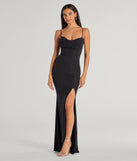Turn heads at Prom 2025 in this black prom dress, where statement-making details meet the iconic style of the Astrid High-Slit Glitter Mermaid Dress .