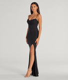 Step into Prom 2025 in a black prom dress, where unique Windsor accents and the standout Astrid High-Slit Glitter Mermaid Dress style come together.