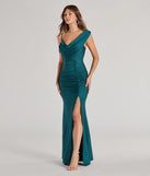 Whether it's the color or silhouette of the Cynthia One-Shoulder Cowl Neck Mermaid Dress, this hunter bridesmaid dress is a gorgeous pick for a maid-of-honor or to create a bridal party look ready to celebrate!
