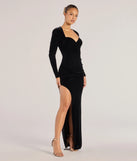 Whether it's the color or silhouette of the Kienna Long Sleeve Velvet Mermaid Dress, this black bridesmaid dress is a gorgeous pick for a maid-of-honor or to create a bridal party look ready to celebrate!