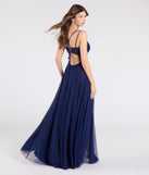 Turn heads at Prom 2025 in this navy blue prom dress, where statement-making details meet the iconic style of the Leslie Floral Applique Lace Up A-Line Formal Dress.