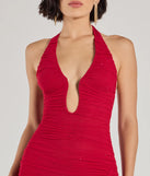 Revamp your 2025 wardrobe with this chic addition, the Kindra High-Slit Mermaid Halter Dress in red, perfect for elevating your style in the new year.