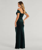 The Aubrielle Off The Shoulder Corset Velvet Mermaid Dress in hunter is a stunning green prom dress designed to capture attention with its fresh or bold color and effortlessly stylish silhouette.