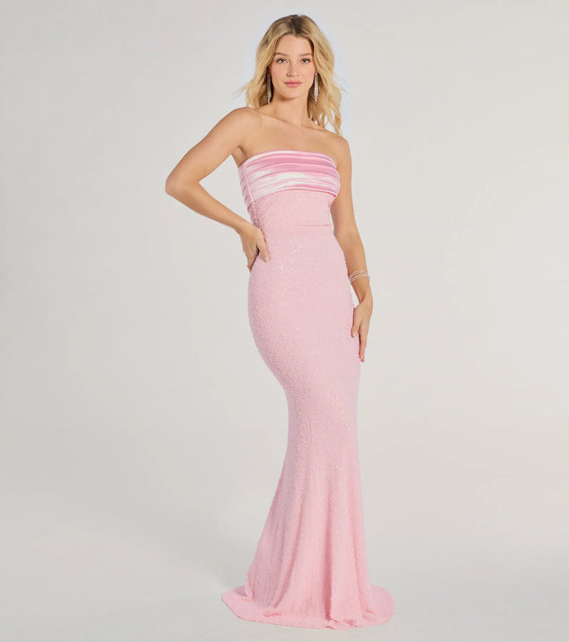 women's light pink strapless mermaid dress for a club singer Strapless Mermaid Prom Gown CB139 Strapless Mermaid Prom Gown CB139