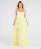 Make the big day unforgettable with the Harper Corset Ruffle A-Line Formal Dress, a gorgeous yellow bridesmaid dress that balances elegance and affordability.