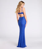 Step into the Prom 2025 dance in the Erin V-Neck Mermaid Sequin Beaded Formal Dress in royal, a stunning blue prom dress designed to complement any theme with its timeless allure and statement-making style.