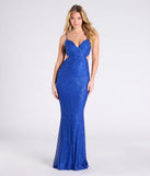 Make a bold statement in the Erin V-Neck Mermaid Sequin Beaded Formal Dress in royal blue, the perfect spring dress for weddings, cocktail hours, nights out, and/or seasonal celebrations.